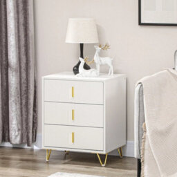 3 Drawer Dresser Set Of 2, Chest Of Drawers Storage Cabinet, White - thumbnail 6