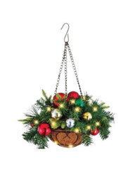 Amorly 1Pc Artificial Christmas Hanging Basket Decorated For Dining Table, Wall, Indoor Outdoor Decor - thumbnail 1