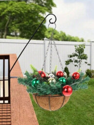 Amorly 1Pc Artificial Christmas Hanging Basket Decorated For Dining Table, Wall, Indoor Outdoor Decor - thumbnail 6