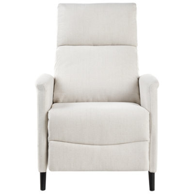 Wyld And Coco Luxora Manual Recliner Chair - Off-White Fabric, Push-Back Footrest, 3-Position - image 1