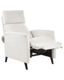 Wyld And Coco Luxora Manual Recliner Chair - Off-White Fabric, Push-Back Footrest, 3-Position - thumbnail 3