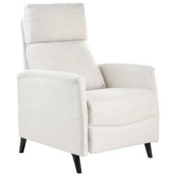 Wyld And Coco Luxora Manual Recliner Chair - Off-White Fabric, Push-Back Footrest, 3-Position - thumbnail 5