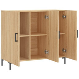 Berkfield Modern Sideboard Sonoma Oak 90X34X80 Cm Engineered Wood - thumbnail 5