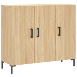 Berkfield Modern Sideboard Sonoma Oak 90X34X80 Cm Engineered Wood - thumbnail 1