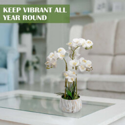 Crystals 60Cm Artificial Plant Fake Silk Orchid Flower Potted Home Party Garden Decor - thumbnail 5