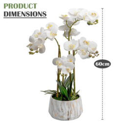 Crystals 60Cm Artificial Plant Fake Silk Orchid Flower Potted Home Party Garden Decor - thumbnail 2