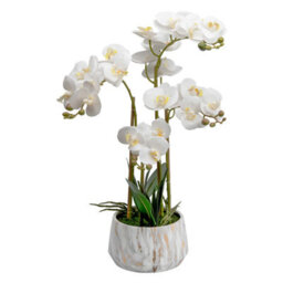 Crystals 60Cm Artificial Plant Fake Silk Orchid Flower Potted Home Party Garden Decor