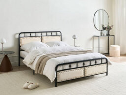 Beliani Bed Metal Breuillet 140 X 200 Cm Black - thumbnail 2