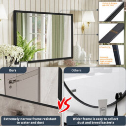 Luvodi 1200X760mm Wall Mirror Black Framed Modern Rectangle Home Decor Mirror - thumbnail 4
