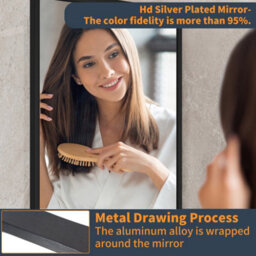 Luvodi 1200X760mm Wall Mirror Black Framed Modern Rectangle Home Decor Mirror - thumbnail 3