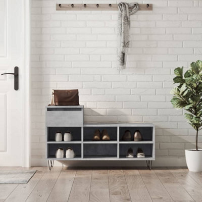 Berkfield Shoe Cabinet Concrete Grey 102X36X60 Cm Engineered Wood - image 1