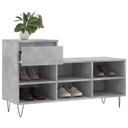 Berkfield Shoe Cabinet Concrete Grey 102X36X60 Cm Engineered Wood - thumbnail 4