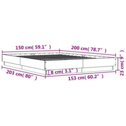 Berkfield Bed Frame Without Mattress White 150X200 Cm King Size - thumbnail 9