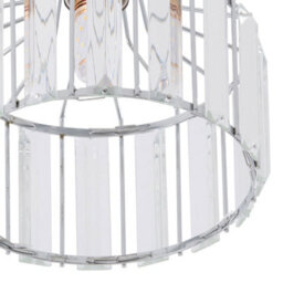 Komore Round Chrome Crystal Semi Flush Ceiling Light,e27 - thumbnail 8
