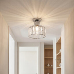 Komore Round Chrome Crystal Semi Flush Ceiling Light,e27 - thumbnail 3