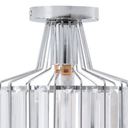 Komore Round Chrome Crystal Semi Flush Ceiling Light,e27 - thumbnail 6
