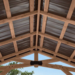 Xample Backyard Discovery Norwood 16Ft X 12Ft Wooden Gazebo Fsc Cedar, Powerport Outlets & Usb, Galvanised Steel Roof, Weather Resistant - thumbnail 4