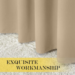 Ameha Cream Blackout Eyelet Curtains Ready Made Ring Top Thermal Insulated Heavy Thick Curtain 66''x90'' Bedroom Living Room Uk - thumbnail 4