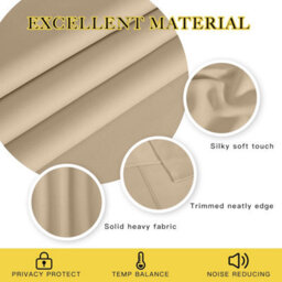 Ameha Cream Blackout Eyelet Curtains Ready Made Ring Top Thermal Insulated Heavy Thick Curtain 66''x90'' Bedroom Living Room Uk - thumbnail 5