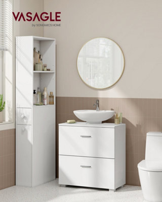 LEDREM Under Sink Bathroom Cabinet With 2 Drawers, Under Sink Storage Cabinet, Tall Feet, Fits Various Washbasins, 30 X 60 X 63.8 Cm - image 1