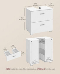 LEDREM Under Sink Bathroom Cabinet With 2 Drawers, Under Sink Storage Cabinet, Tall Feet, Fits Various Washbasins, 30 X 60 X 63.8 Cm - thumbnail 7