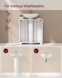 LEDREM Under Sink Bathroom Cabinet With 2 Drawers, Under Sink Storage Cabinet, Tall Feet, Fits Various Washbasins, 30 X 60 X 63.8 Cm - thumbnail 6