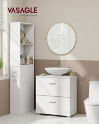 LEDREM Under Sink Bathroom Cabinet With 2 Drawers, Under Sink Storage Cabinet, Tall Feet, Fits Various Washbasins, 30 X 60 X 63.8 Cm - thumbnail 3
