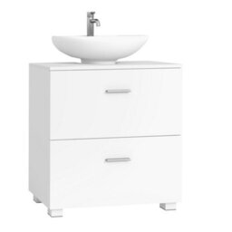 LEDREM Under Sink Bathroom Cabinet With 2 Drawers, Under Sink Storage Cabinet, Tall Feet, Fits Various Washbasins, 30 X 60 X 63.8 Cm - thumbnail 2