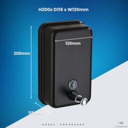 Mylek Pro-Washroom Manual Pump Soap Dispenser Black Wall Mounted Large Commercial 1L - thumbnail 3
