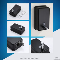 Mylek Pro-Washroom Manual Pump Soap Dispenser Black Wall Mounted Large Commercial 1L - thumbnail 5