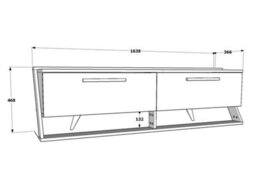 Decorotika Astrid Tv Stand Tv Cabinet Tv Unit With 2 Dropdown Cabinets - White And Walnut Pattern - thumbnail 6