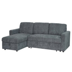 Aspire Nexis Corner Sofa Bed With Storage, Chaise On The Left, Charcoal - thumbnail 2