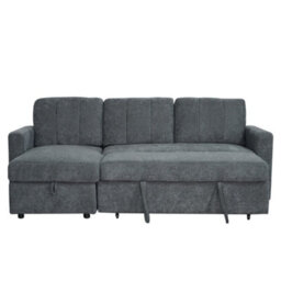 Aspire Nexis Corner Sofa Bed With Storage, Chaise On The Left, Charcoal - thumbnail 3