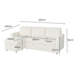 Aspire Nexis Corner Sofa Bed With Storage, Chaise On The Left, Charcoal - thumbnail 9