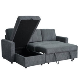 Aspire Nexis Corner Sofa Bed With Storage, Chaise On The Left, Charcoal - thumbnail 4