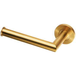 Mitred Bathroom Toilet Roll Holder On Rose Concealed Fix Satin Pvd