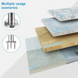 AVER-GROWTH Silver Stainless Steel Handrail Kit With 5 Horizontal Bars,dimensions:220Cm Wide X106Cm High - thumbnail 5