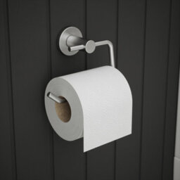 Rothley Silver Brushed Effect Round Toilet Roll Holder - thumbnail 2