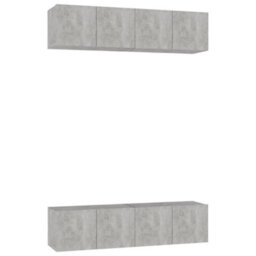Berkfield Tv Cabinets 4 Pcs Concrete Grey 60X30X30 Cm Engineered Wood - thumbnail 2