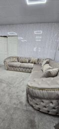 Ambassador Corner Sofa 270Cm X 270Cm Beige Plush Velvet - thumbnail 2