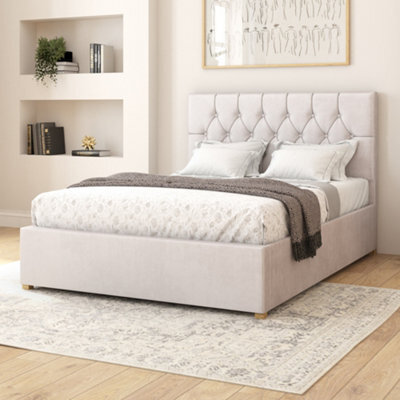 Aspire Olivier Electric Adjustable Bed Upholstered With Pocket Sprung Mattress Uk Made, Plush Light Silver, Size Double - image 1