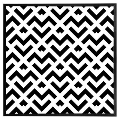 "Andrew Lee Black & White Geometric (Picutre Frame) / 24X24"" / Oak" - image 1