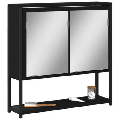 Berkfield Bathroom Mirror Cabinet Black 60X16X60 Cm Engineered Wood - image 1