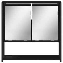 Berkfield Bathroom Mirror Cabinet Black 60X16X60 Cm Engineered Wood - thumbnail 5