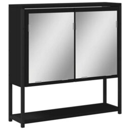Berkfield Bathroom Mirror Cabinet Black 60X16X60 Cm Engineered Wood - thumbnail 2