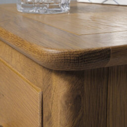 Elm Home And Garden Oak Two Drawer Bedside Cabinet Side Table Fully Assembled 59Cm High X 35Cm Wide X 32Cm Deep - thumbnail 5