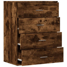 Berkfield Sideboard Smoked Oak 60X39X80 Cm Engineered Wood - thumbnail 6