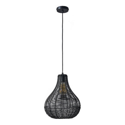 Valuelights Torin Matt Black Ceiling Light Pendant - image 1