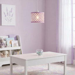 Happy Homewares Modern Ornate Lavender Lilac Pendant Shade With Clear Acrylic Beads - thumbnail 6