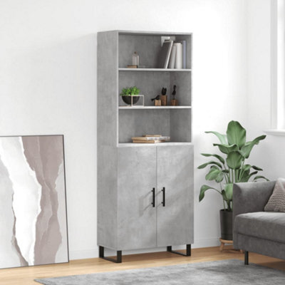 Berkfield Highboard Concrete Grey 69.5X34X180 Cm Engineered Wood - image 1
